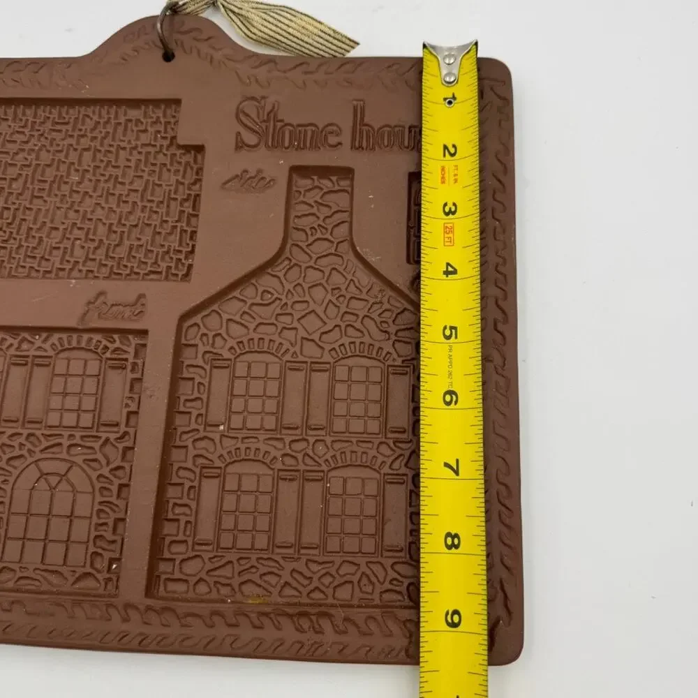 Hartstone Vintage Stone House Gingerbread Cookie Mold Terracotta Wall Hanging